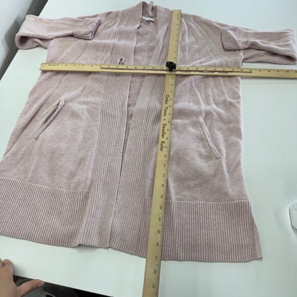 J.Jill Cardigan Womens Small Pink Ribbed Knit Open Front Sweater‎ Midi - Picture 6 of 9